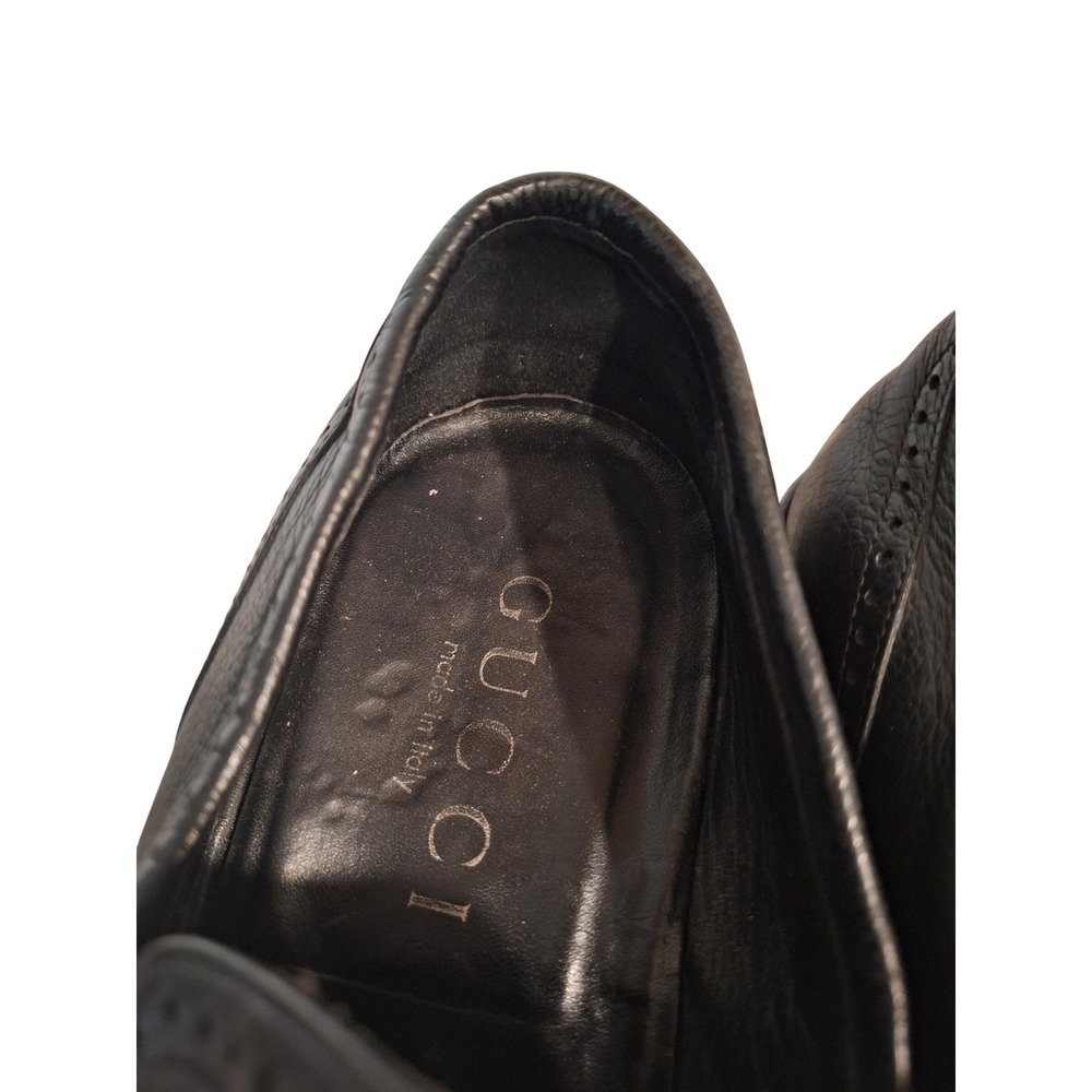Gucci Men's leather Shoes Loafers Classic Black Size 9.5 US/43 EUR‎ /9 UK - Picture 6 of 10